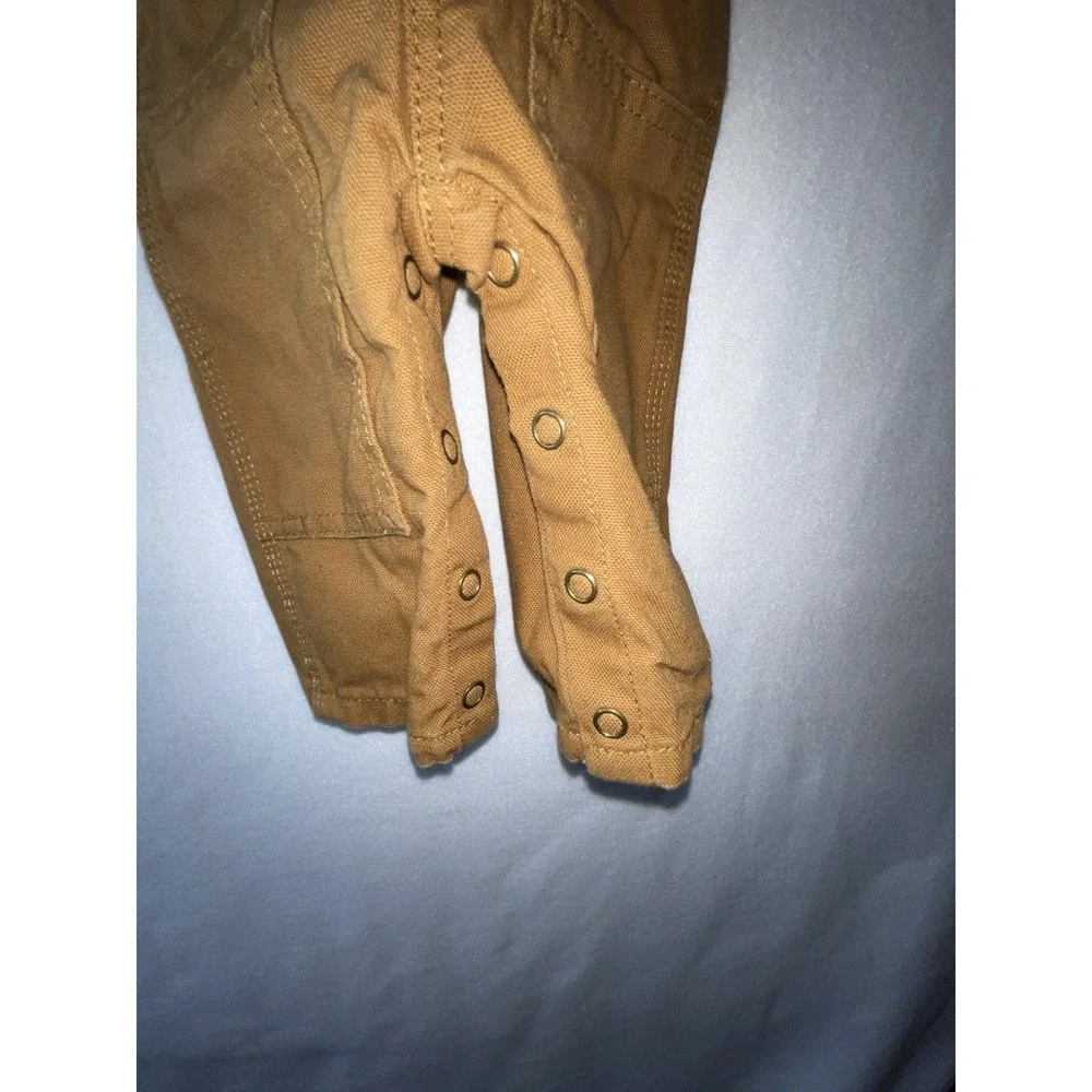 Carhartt Infant Boys' Washed Canvas Bib Overalls Size 6 Months‎ Color: Brown